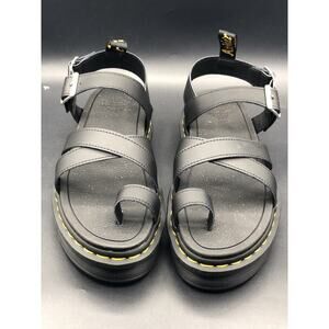 Dr DOC MARTEN Strappy BLAIRE Sandals BLACK Leather Platform Gladiator Size 10